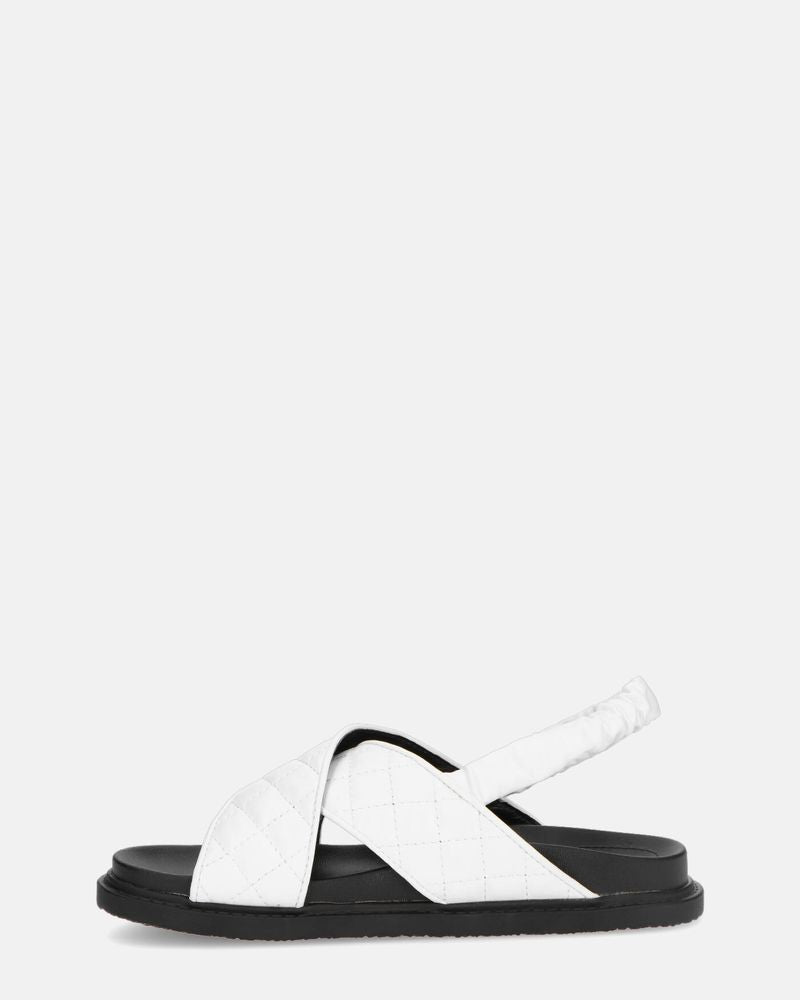 MICH - sandales blanches avec simili cuir rembourré
