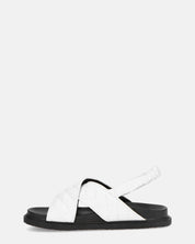 MICH - sandales blanches avec simili cuir rembourré