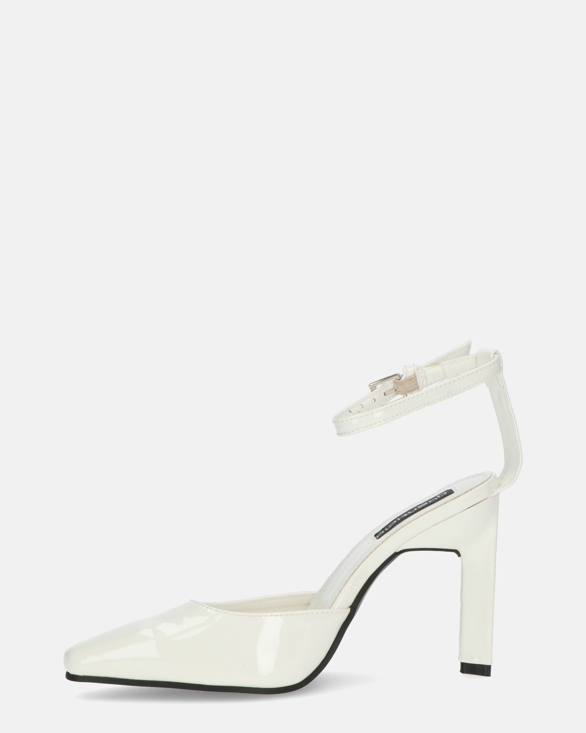 LUDWIKA - scarpe con tacco e cinturino con glassy bianco