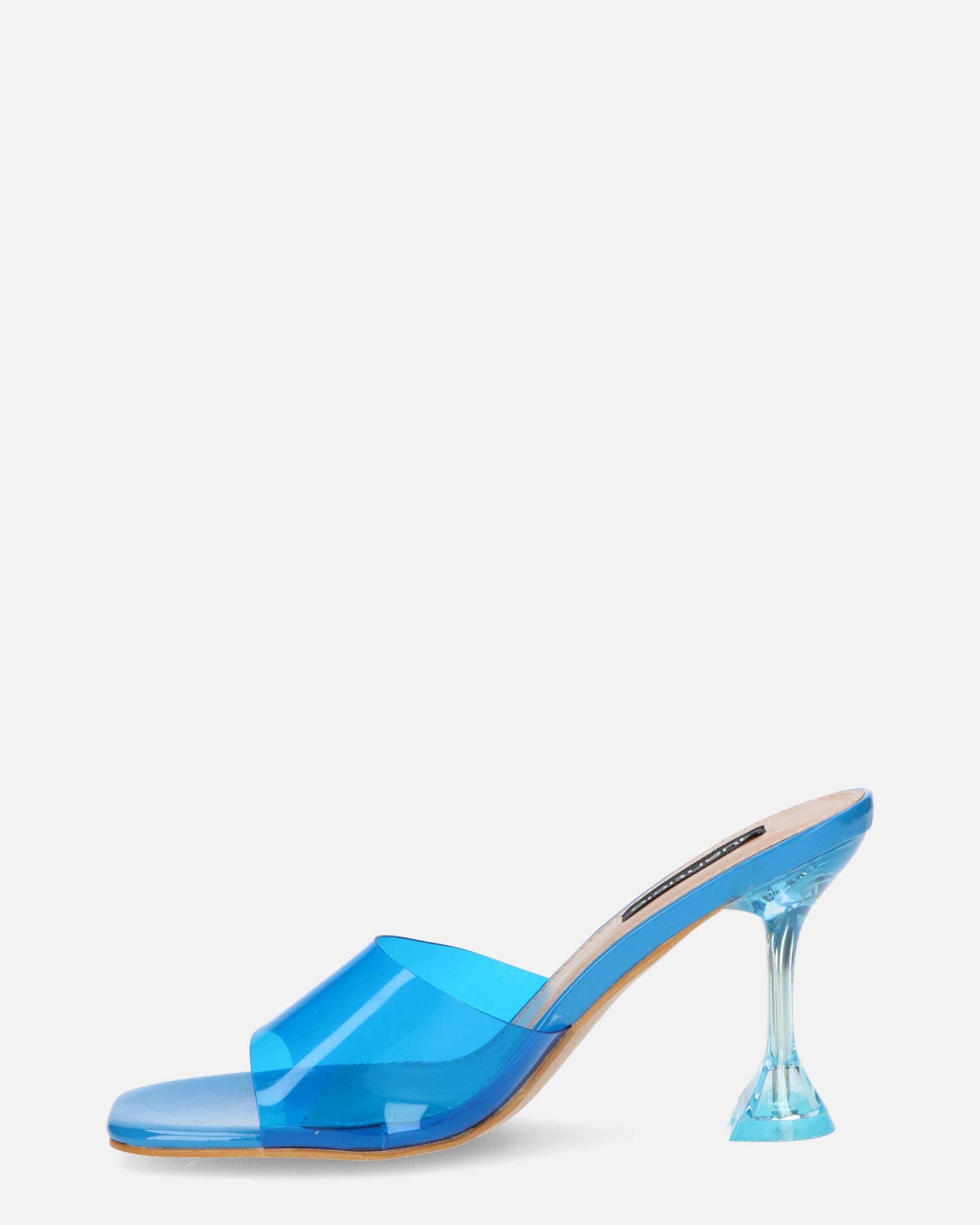 FIAMMA - sandale à talon en plexiglas bleu avec semelle en PU