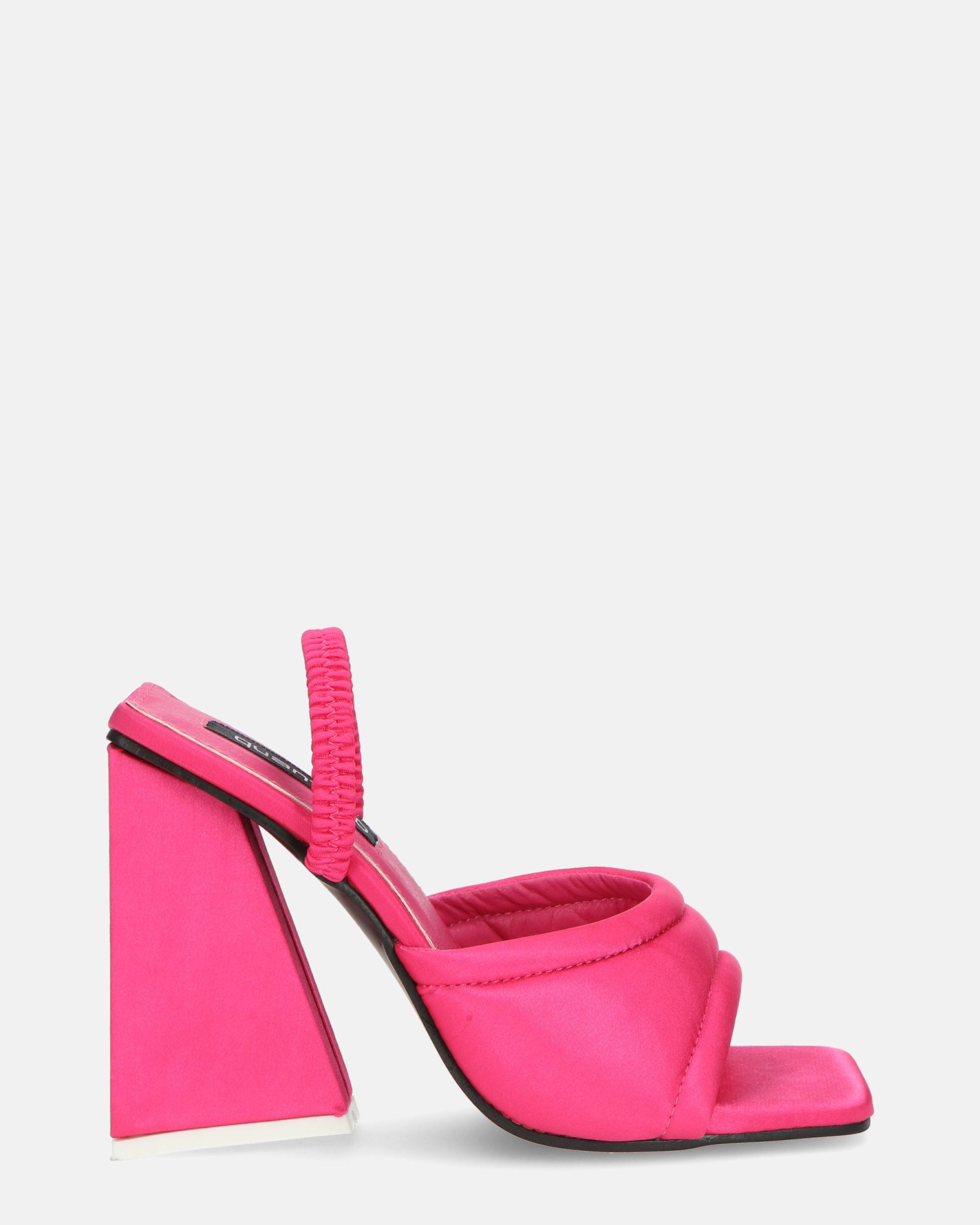 EMMI - sandali con tacco rosa con elastico