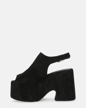 MARTA - tacco plateau in camoscio nero