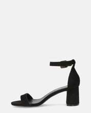 CAMILLA - sandalo con tacco in camoscio nero