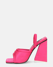 EMMI - sandali con tacco rosa con elastico