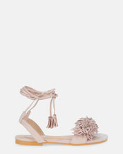 VALERY - sandali in camoscio beige con lacci