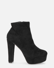 KYRA - stivaletto con tacco in camoscio nero