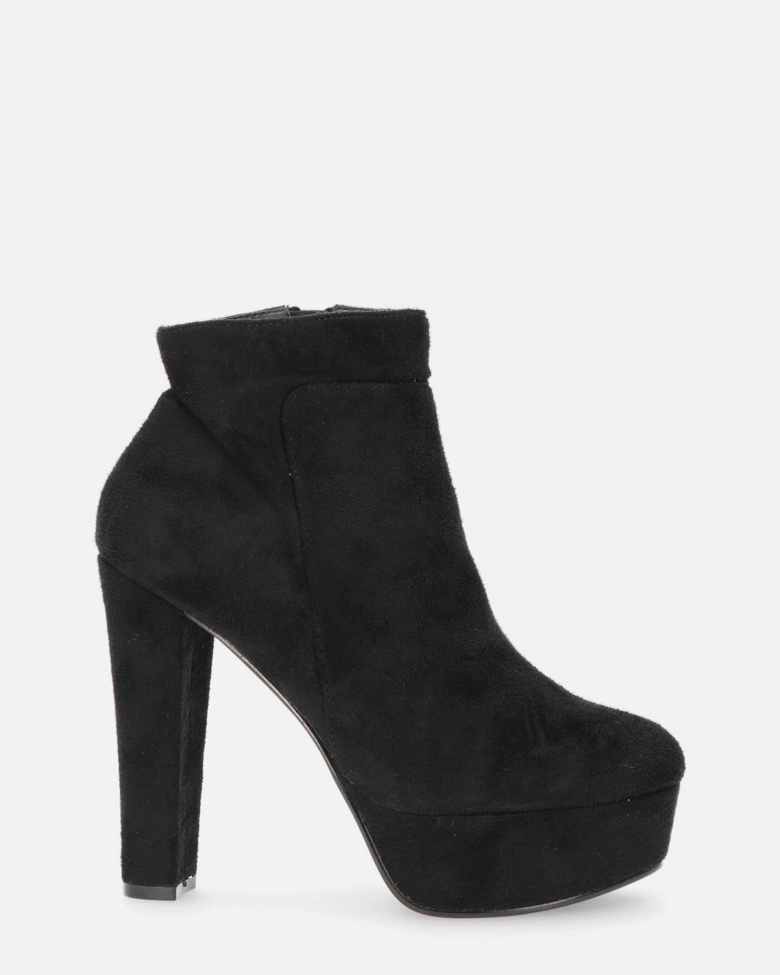 KYRA - stivaletto con tacco in camoscio nero