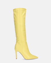 LOLY - stivale con tacco in pitonato giallo