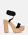 PENELOPE - tacco platform in sughero con camoscio nero