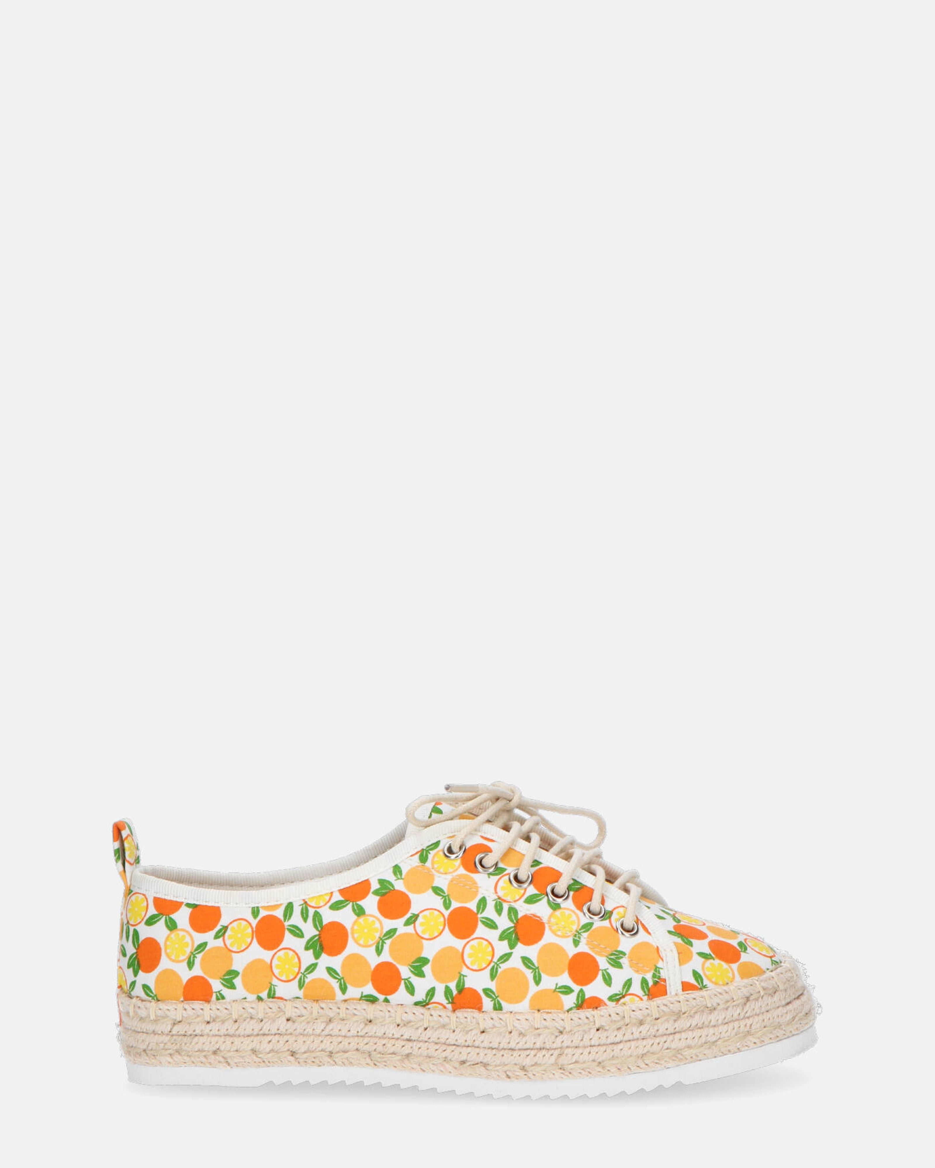 CHALICE - espadrille en imprimé orange