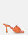 ENRICA - sandalo in pelle arancio intrecciata con tacco