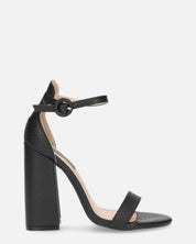 SELENE - sandalo con tacco in pitonato nero