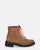 MIREYA - stivaletti beige in camoscio e stringhe fucsia