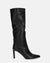 CAROLINE - stivale alto nero con tacco in pelle
