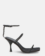 RAHA - sandali in lycra nero con gemme