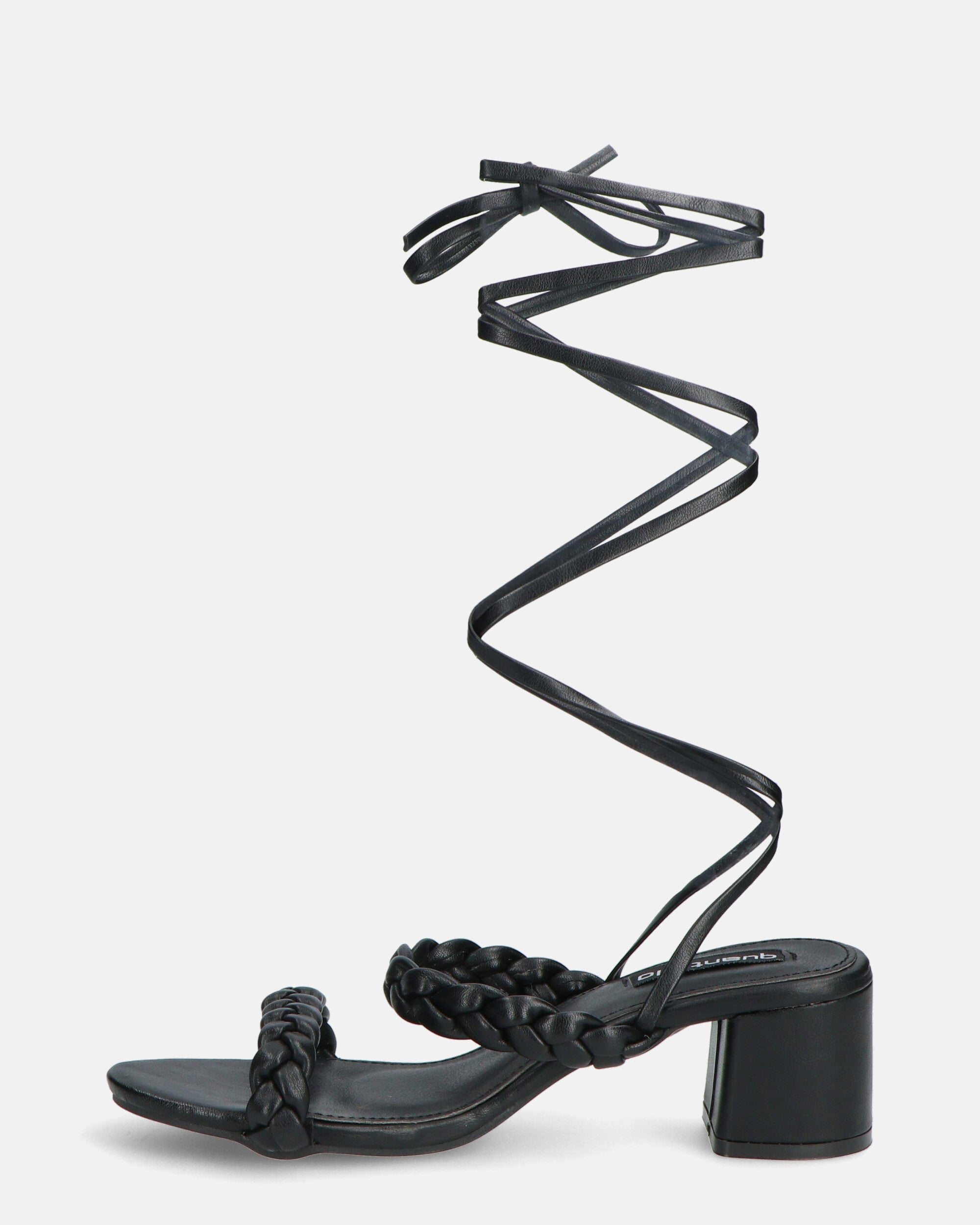 TARISAI - sandali neri in ecopelle con lacci