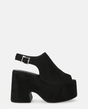MARTA - platform heel in black suede - QUANTICLO