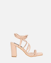 MARISOL - sandali con tacco beige con lacci