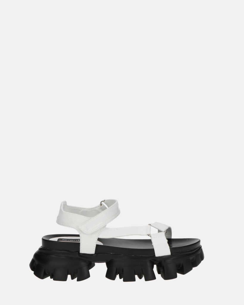 JENNY - sandali bianchi con chiusura in velcro