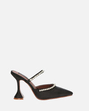 PERAL - scarpa con tacco in nero lycra con gemme