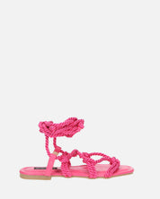 UNIQUE - sandali bassi fucsia con lacci