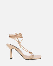 DOLLY - tacco a spillo beige con lacci