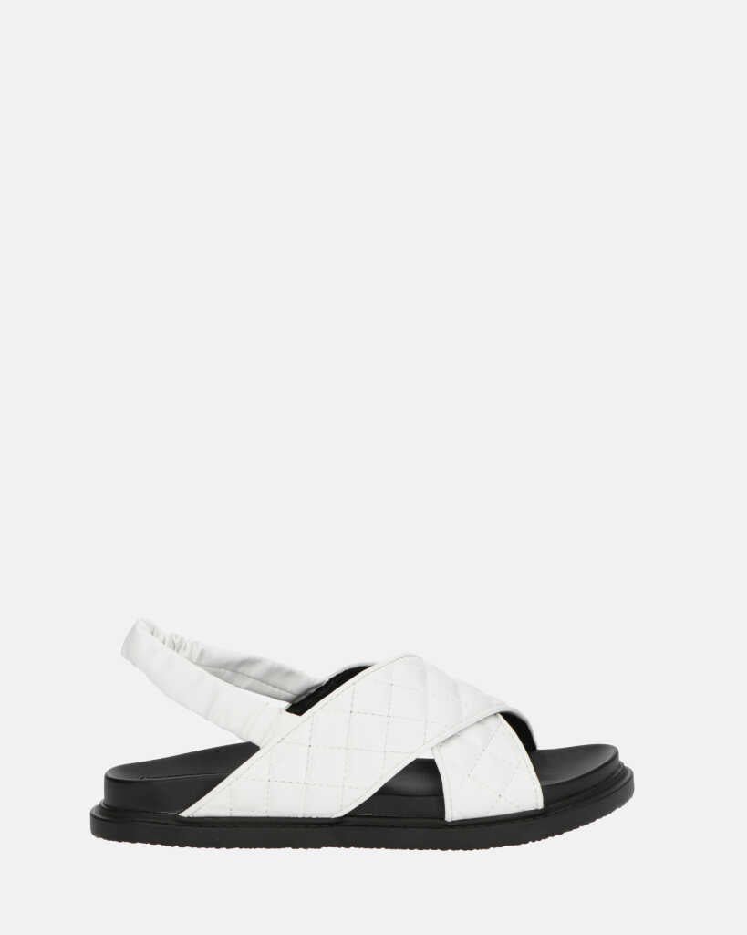 MICH - sandales blanches avec simili cuir rembourré