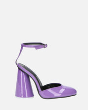 MAYBELLE - sandali in glassy viola con tacco cilindrico