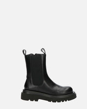 FEBE - chaussures noires avec élastique en simili cuir