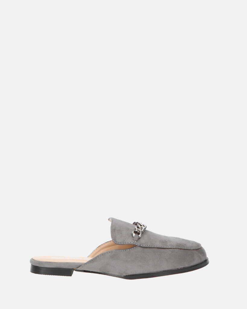 SHELLEY - mocassini grigi con suola beige