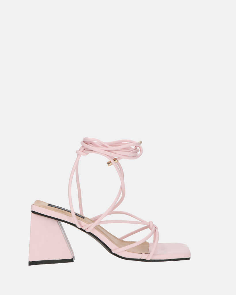 MELISA - sandali con lacci in ecopelle rosa