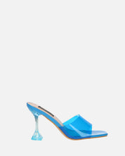 FIAMMA - sandale à talon en plexiglas bleu avec semelle en PU