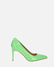 PORSHA - decolette in glassy verde con tacco a spillo