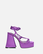 LORINA - sandali con tacco e platform in lycra viola