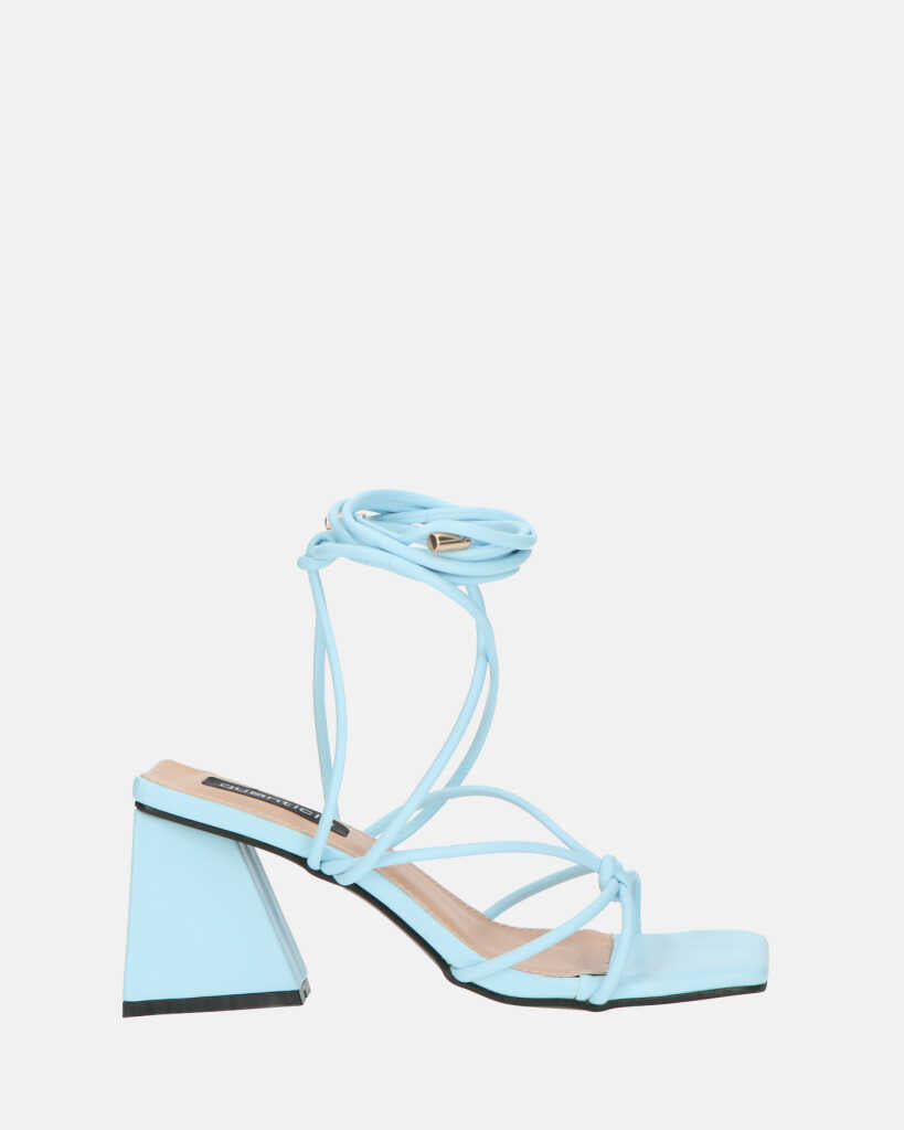MELISA - sandali con lacci in ecopelle blu