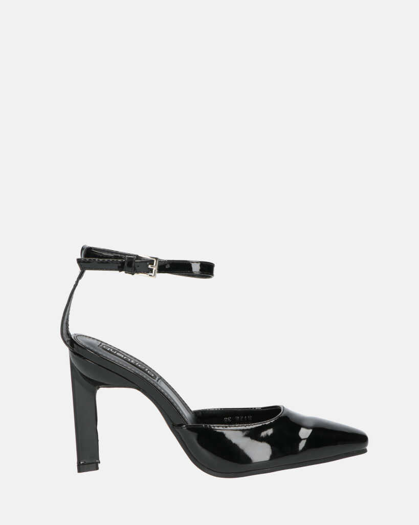 LUDWIKA - scarpe con tacco e cinturino con glassy nero
