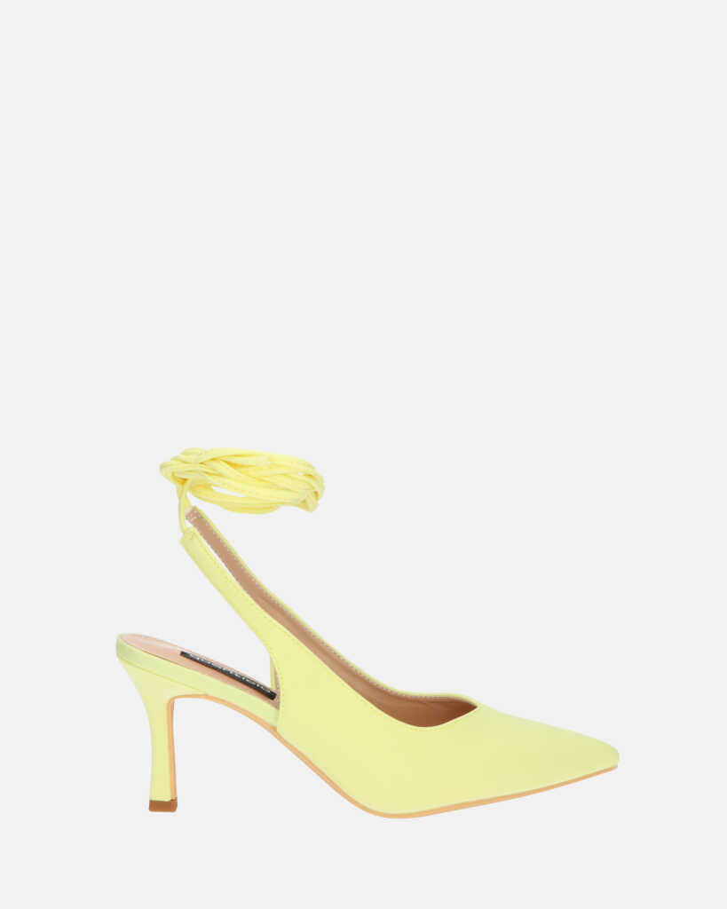 IOLE - escarpins talons aiguille lycra jaune