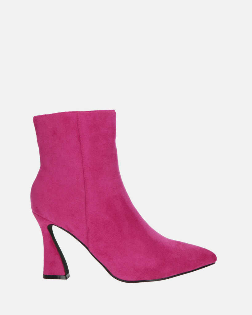 SMILLA - stivaletti in camoscio fucsia con cerniera