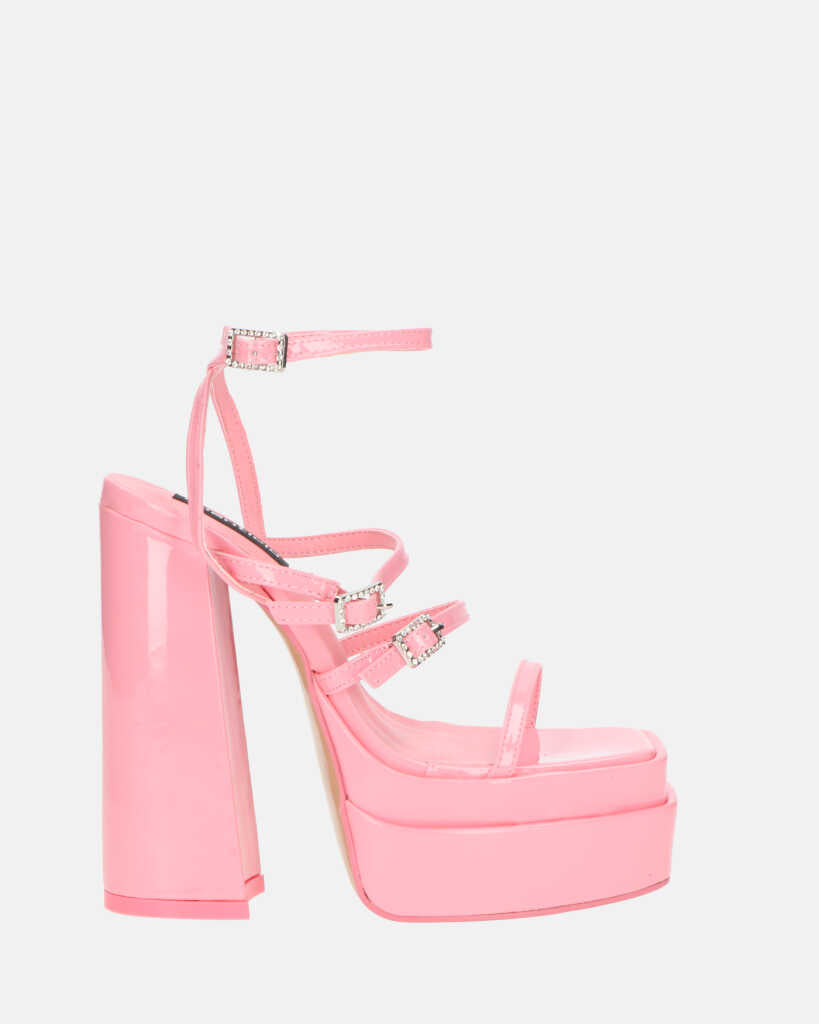 TEXA - sandali con cinturino e tacco alto in rosa
