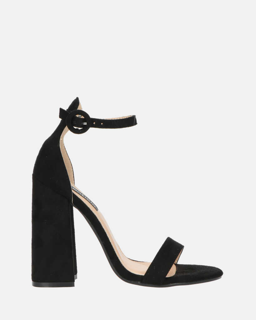 SELENE - sandalo con tacco in camoscio nero