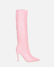LOLY - stivale con tacco in pitonato rosa