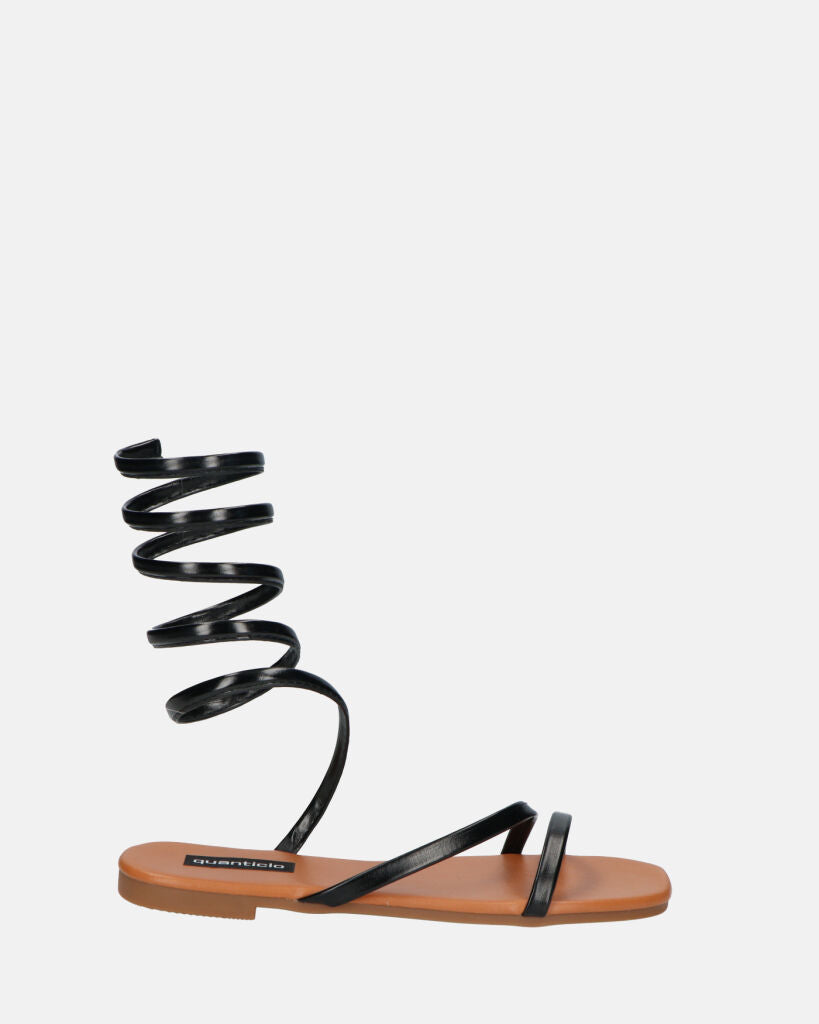 SIENNA - sandali con suola marrone e spirale nera