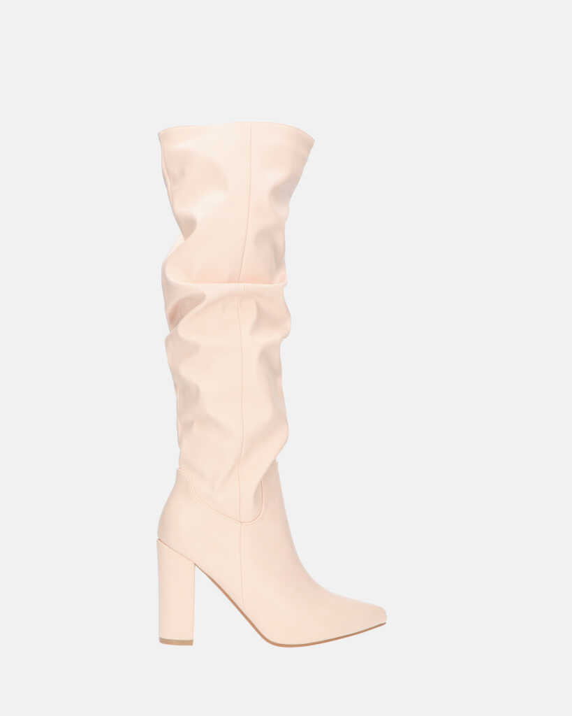 JONITTA - stivale alto con tacco in beige
