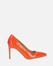 PORSHA - decolette in glassy arancione con tacco a spillo