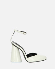 MAYBELLE - sandali in glassy bianco con tacco cilindrico