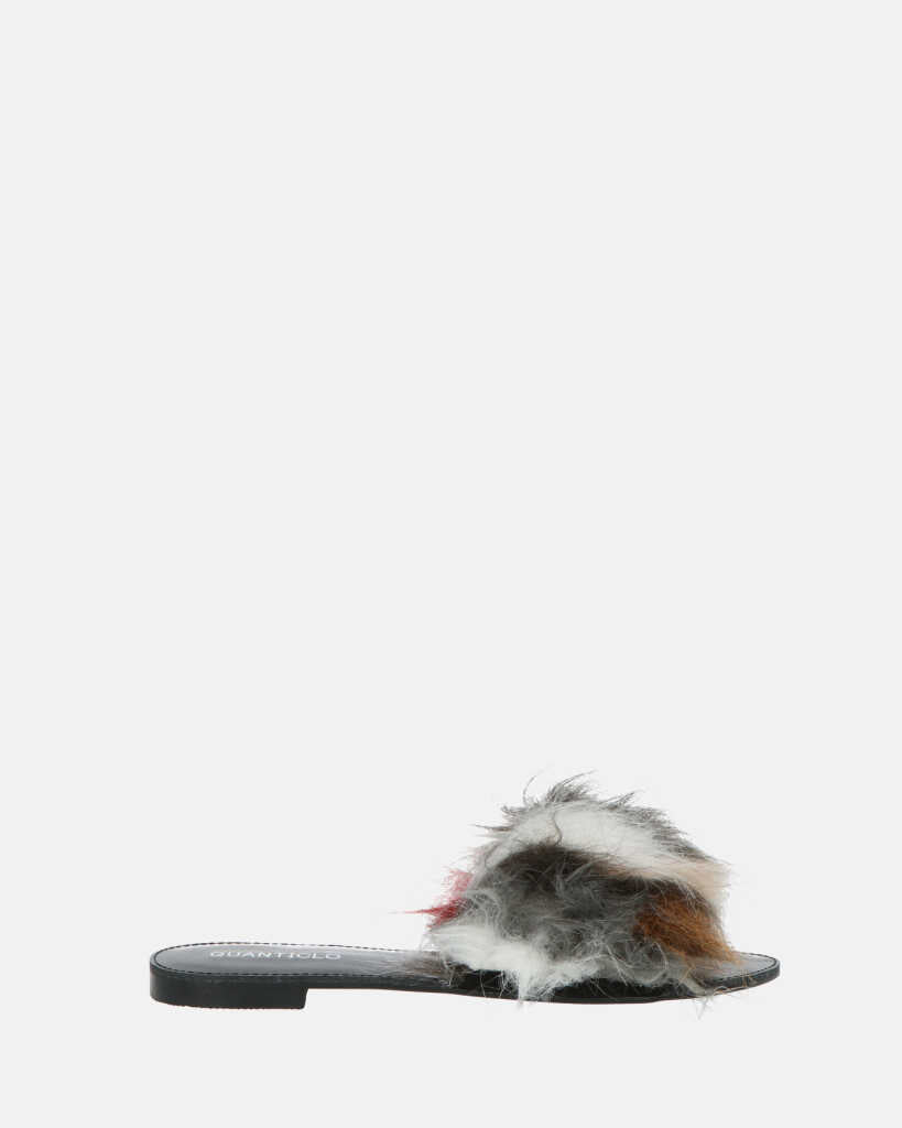 STEFFI - slider in ecopelliccia multicolor