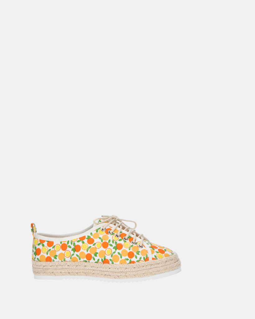 CHALICE - espadrille en imprimé orange