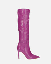 LOLY - stivale con tacco in coccodrillo viola