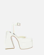 ELEANOR - scarpe bianco chiuse in punta con tacco e cinturino