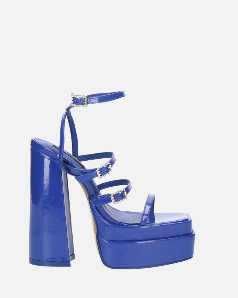 TEXA sandali con cinturino e tacco alto in blu reale